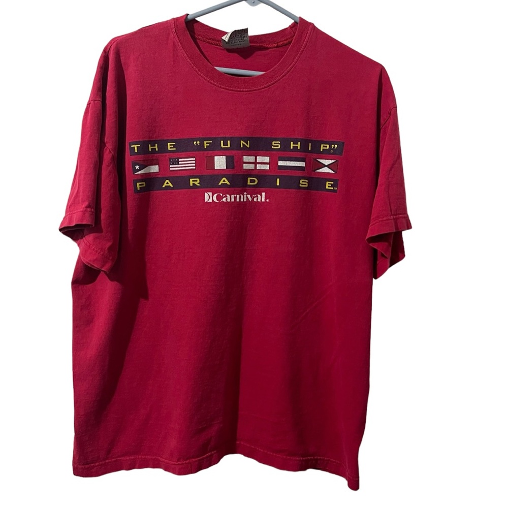Vintage Gear For Sports Shirt Men Large Red Carnival USA Lightweight Casual Tee